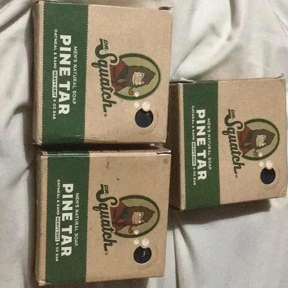 3 dr. Squatch Men’s natural soap Pine Tar oatmeal & sand heavy grit 5 oz bar box - Picture 2 of 4